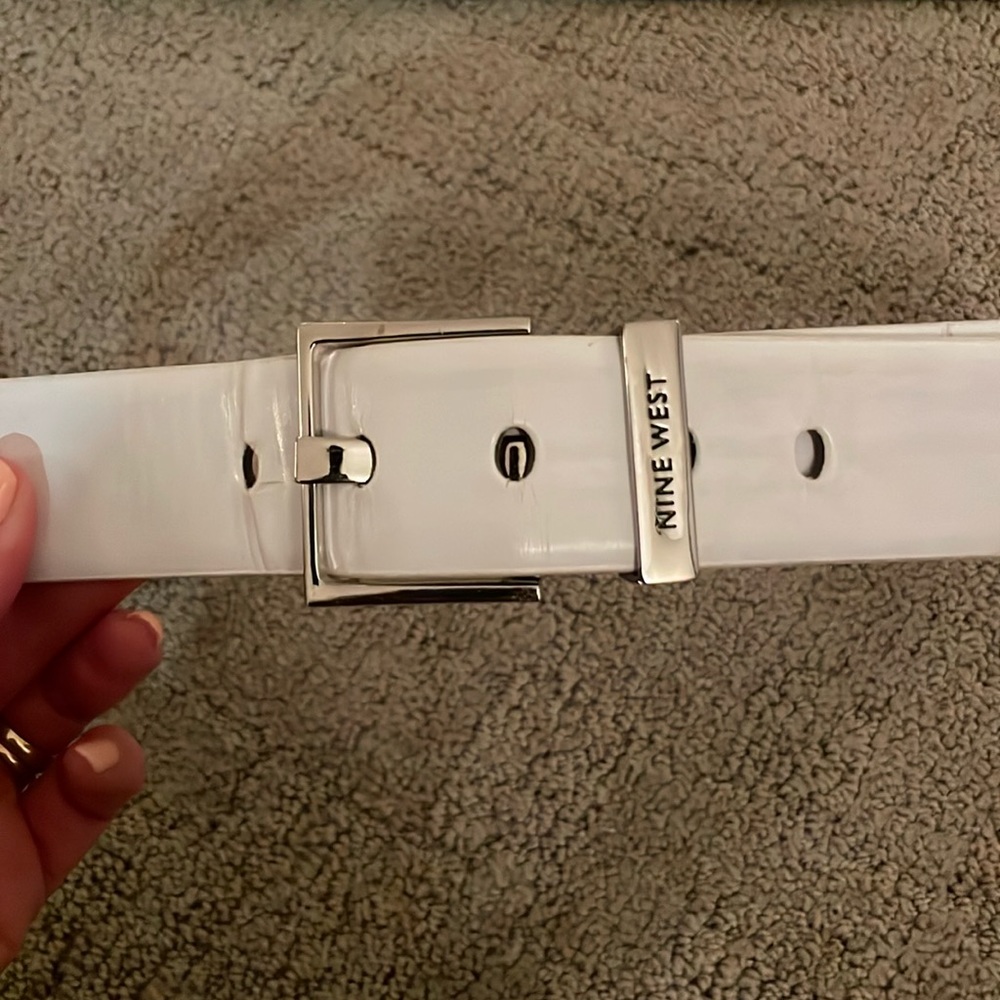 Nine West White Belt L